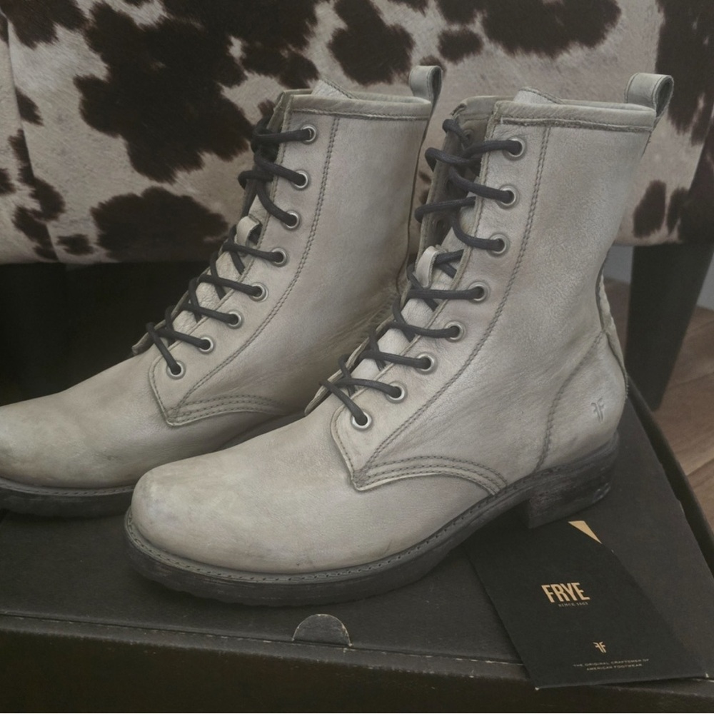 Frye Leather Combat Boots